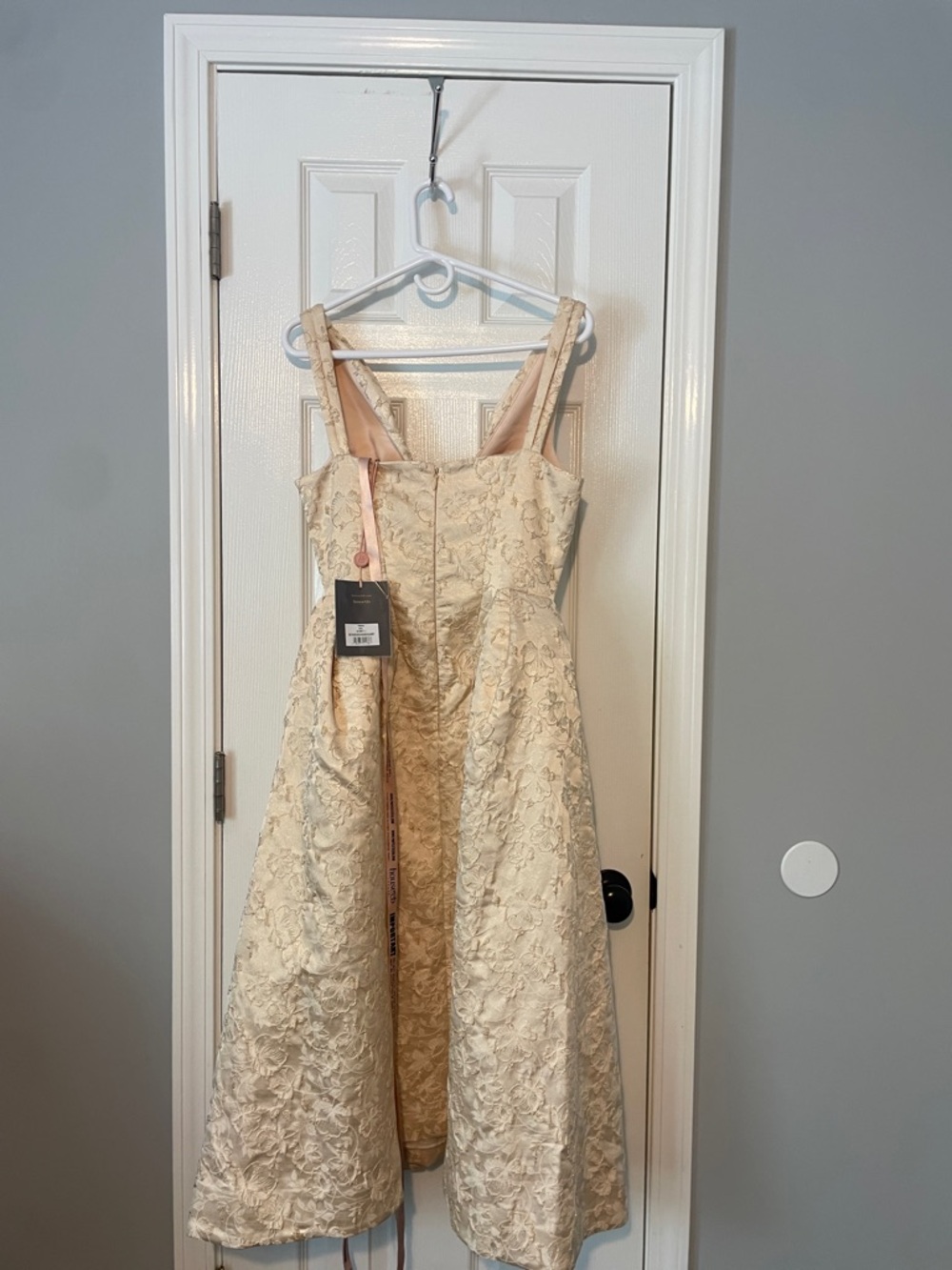 House of CB Metallic Ivory Floral Paloma Midi Dress - Picture 3 of 5